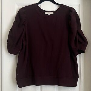 LOFT Women's Blouse in Deep Burgundy